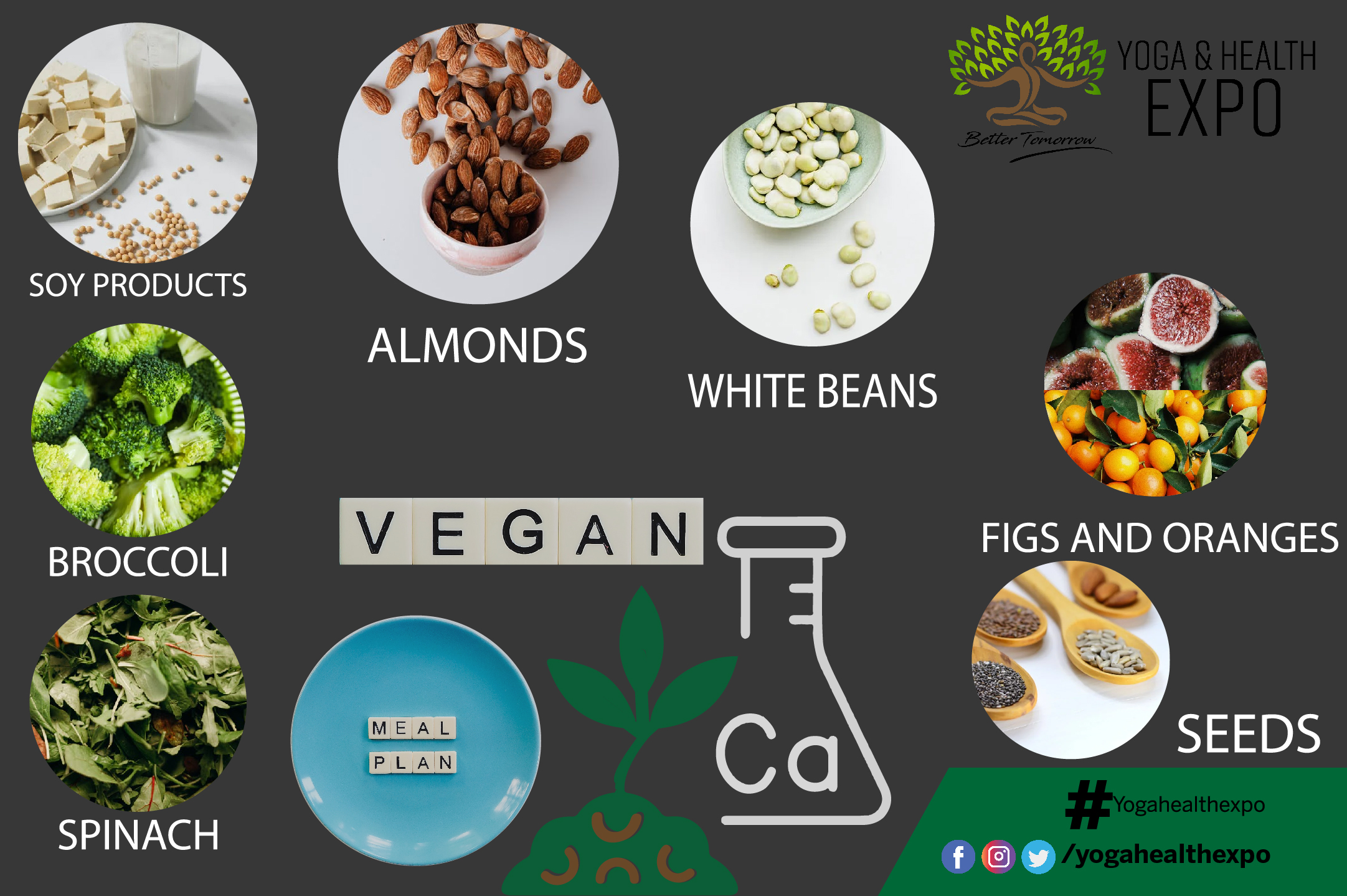 SOY products, BROCCOLI, SPINACH, SEEDS, FIGS AND ORANGES, WHITE BEANS, ALMONDS, yogahealthfoundation2022, Yoga teacher Vancouver, Yoga classes Vancouver, Vegan products Vancouver, Vegan food Vancouver, aditya tawatia, Vegan foods, health, way of life, plant based, plant based food, yoga, local is vocal, awareness, mental health awareness, healthy lifestyle, healthy food,